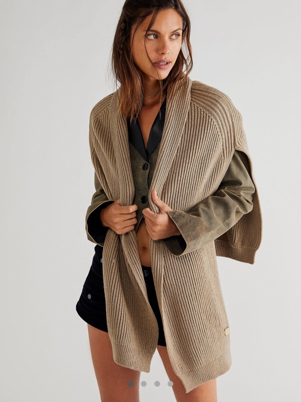 2 Free People University Sweater Scarf - Navy and Beige One Size See Notes